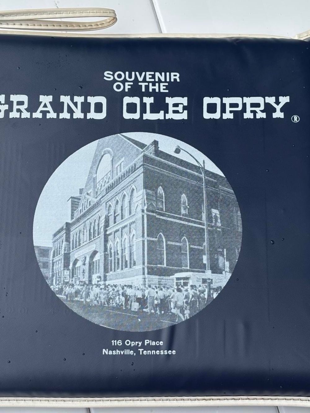 Vintage Grand Ole Opry Nashville Souvenir Vinyl Seat Cushion Stadium Pad